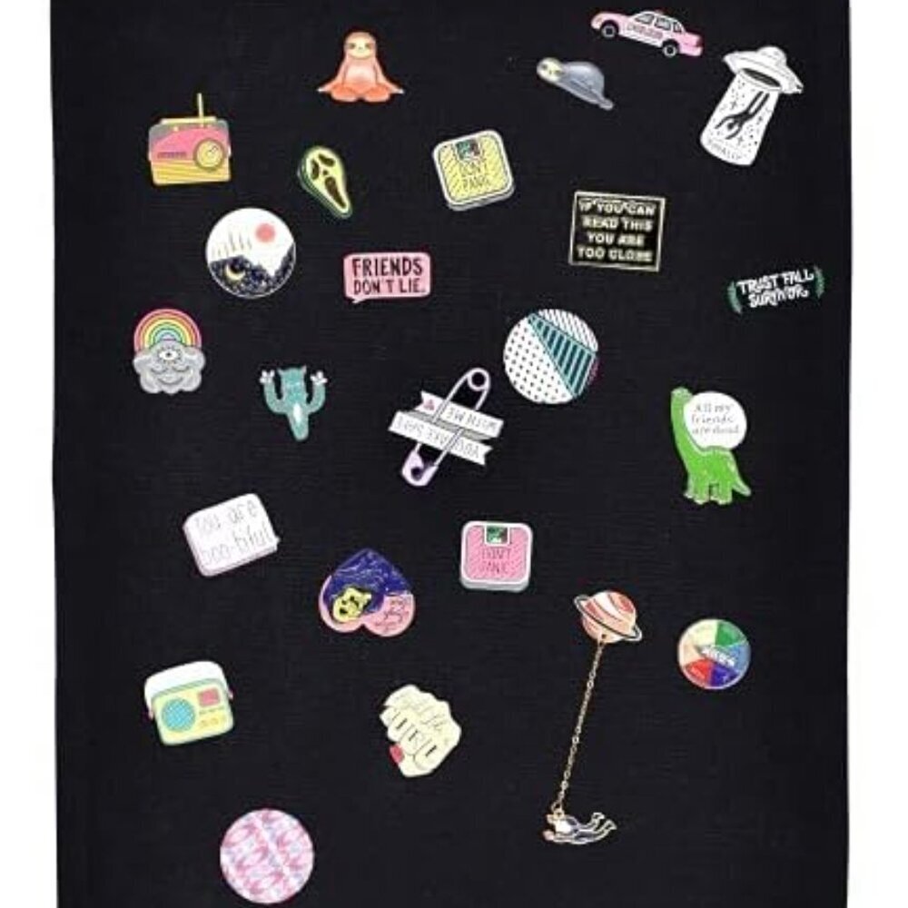 Wall Hanging Brooch Jewelry Storage Case Canvas Display Stand Enamel Pin Display